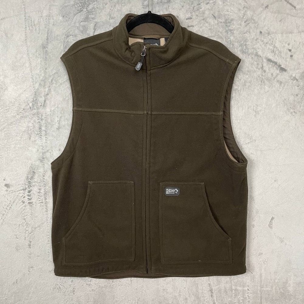 Dri Duck Fleece Workwear Utility Zip Vest Medium Olive Green Rugged Outdoors‎